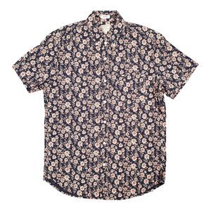 J.Crew‎ Secret Wash Shirting Floral Shirt Mens Small Navy Blue Orange Summer